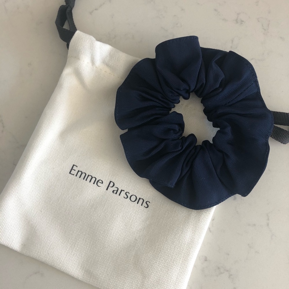 Emme Parsons Grosgrain Navy scrunchie
